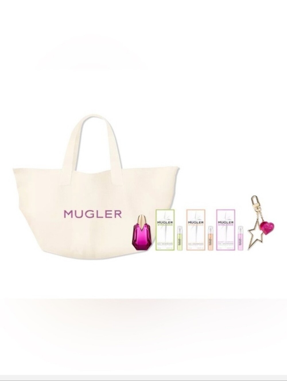 Mugler Tote And Keychain Set